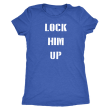 Load image into Gallery viewer, Donald Trump &quot;Lock Him Up&quot; Womens&#39; Tee - Green Army Unite
