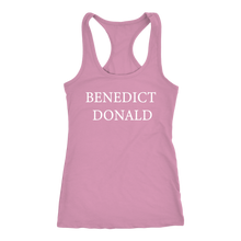 Load image into Gallery viewer, Donald Trump &quot;Benedict Donald&quot; Women&#39;s Racerback Tank - Green Army Unite